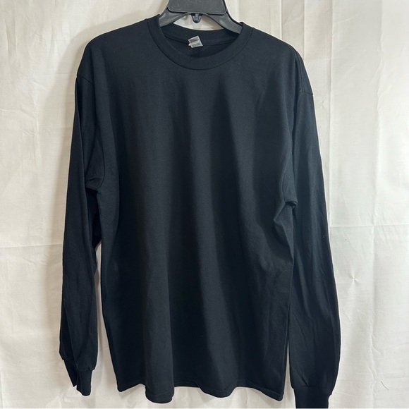 Gildan Mens Heavyweight Dryblend Long Sleeve T-Shirt Black Large - Picture 1 of 6